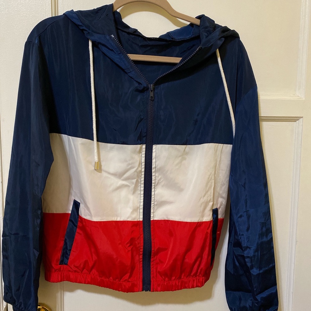 SHEIN color block wind breaker
